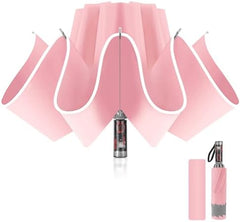 Ombrello Pieghevole Antivento Compatto - Rosa
