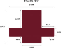 Copridivano Imbottito Antimacchia - Vino Rosso