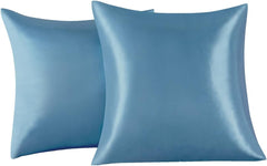Federe per Cuscino in Raso Set 2 Pezzi - Azzurro