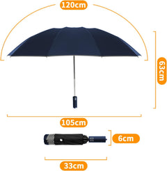 Ombrello Pieghevole Antivento Compatto - Blu Navy
