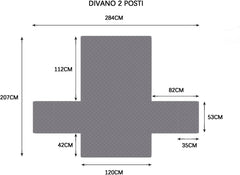 Copridivano Imbottito Antimacchia - Grigio