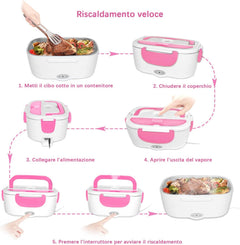 Lunch Box Termico con Contenitori - Rosa