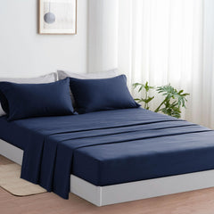 Completo Lenzuola in Microfibra 3 Pezzi - Blu