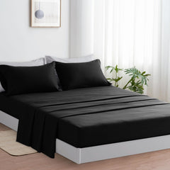 Completo Lenzuola in Microfibra 3 Pezzi - Nero