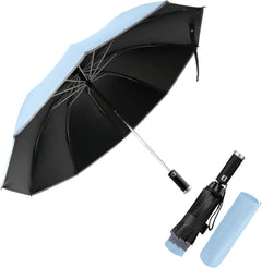 Ombrello Pieghevole Antivento Compatto - Azzurro