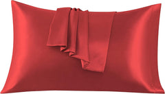 Federe per Cuscino in Raso Set 2 Pezzi - Rosso