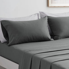 Completo Lenzuola in Microfibra 3 Pezzi - Grigio Scuro