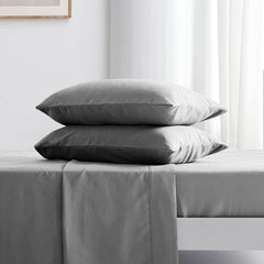 Completo Lenzuola in Microfibra 3 Pezzi - Grigio Chiaro