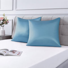 Federe per Cuscino in Raso Set 2 Pezzi - Azzurro