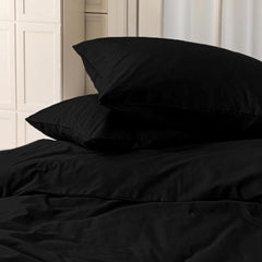 Set Copripiumino in Cotone con Federa - Nero