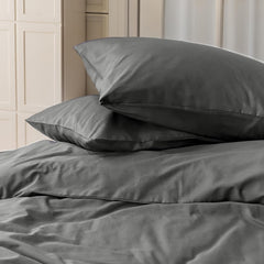 Set Copripiumino in Cotone con Federa - Grigio Chiaro