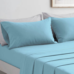 Completo Lenzuola in Microfibra 3 Pezzi - Azzurro