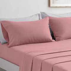 Completo Lenzuola in Microfibra 3 Pezzi - Rosa Scuro