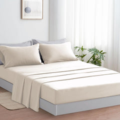 Completo Lenzuola in Microfibra 3 Pezzi - Beige