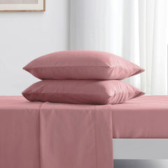 Completo Lenzuola in Microfibra 3 Pezzi - Rosa Scuro