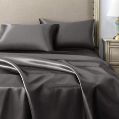 Federe per Cuscino in Raso Set 2 Pezzi - Grigio Chiaro