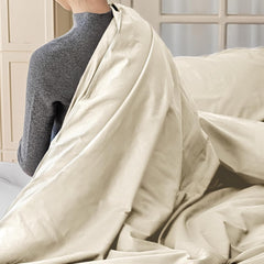 Set Copripiumino in Cotone con Federa - Beige Chiaro