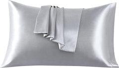 Federe per Cuscino in Raso Set 2 Pezzi - Argento