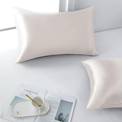 Federe per Cuscino in Raso Set 2 Pezzi - Beige