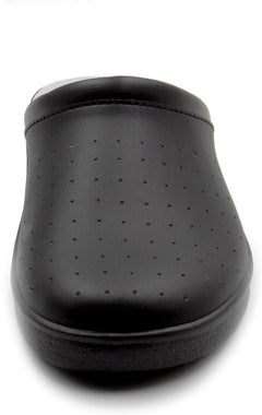 Ciabatte Sanitarie Anatomiche in Pelle da Uomo - Nero Uomo
