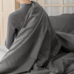 Set Copripiumino in Cotone con Federa - Grigio Chiaro