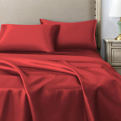 Federe per Cuscino in Raso Set 2 Pezzi - Rosso