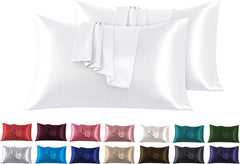 Federe per Cuscino in Raso Set 2 Pezzi - Bianco
