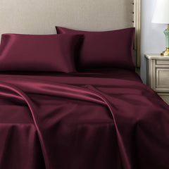 Federe per Cuscino in Raso Set 2 Pezzi - Bordeaux