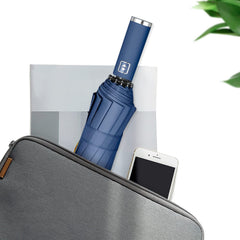 Ombrello Pieghevole Antivento Compatto - Blu Grigio