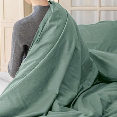 Set Copripiumino in Cotone con Federa - Verde Acqua