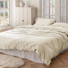 Set Copripiumino in Cotone con Federa - Beige Chiaro