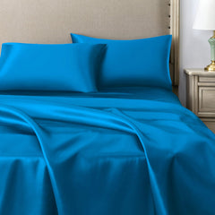 Federe per Cuscino in Raso Set 2 Pezzi - Blu Marino