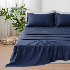 Completo Lenzuola in Microfibra 3 Pezzi - Blu