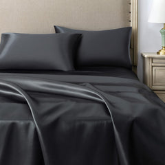 Federe per Cuscino in Raso Set 2 Pezzi - Nero
