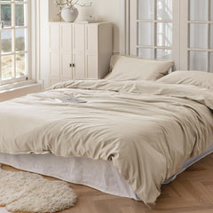 Set Copripiumino in Cotone con Federa - Beige