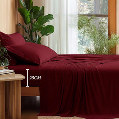 Completo Letto Leggero in Microfibra - Bordeaux
