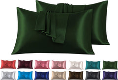 Federe per Cuscino in Raso Set 2 Pezzi - Verde