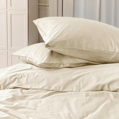 Set Copripiumino in Cotone con Federa - Beige Chiaro