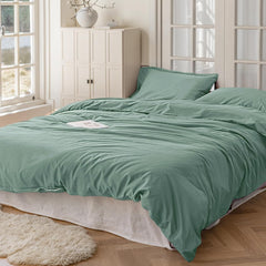 Set Copripiumino in Cotone con Federa - Verde Acqua