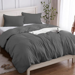 Set Copripiumino in Cotone con Federa - Grigio Chiaro