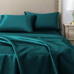 Federe per Cuscino in Raso Set 2 Pezzi - Verde Acqua