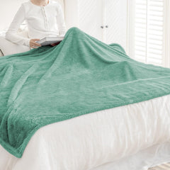 Coperta Plaid Morbida per Letto e Divano - Verde Acqua
