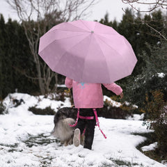 Ombrello Pieghevole Antivento Compatto - Rosa Chiaro
