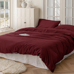 Set Copripiumino in Cotone con Federa - Bordeaux
