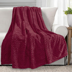 Coperta Plaid Calda per Letto e Divano - Bordeaux