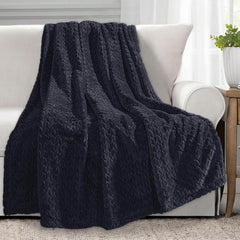 Coperta Plaid Calda per Letto e Divano - Nero