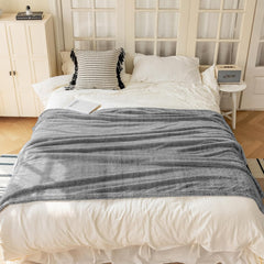 Coperta Plaid Morbida per Letto e Divano - Grigio