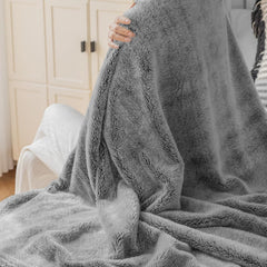 Coperta Plaid Morbida per Letto e Divano - Grigio