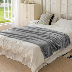 Coperta Plaid Morbida per Letto e Divano - Grigio