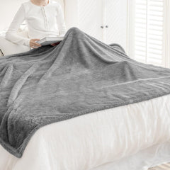 Coperta Plaid Morbida per Letto e Divano - Grigio Scuro